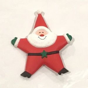 Vintage Signed HMK CDS Santa Claus Christmas Pin/Brooch 3" Long